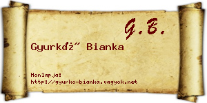 Gyurkó Bianka névjegykártya